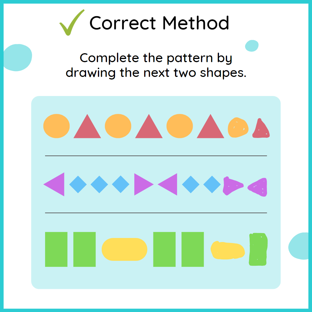 Common Kindergarten Math Mistakes Patterns correct