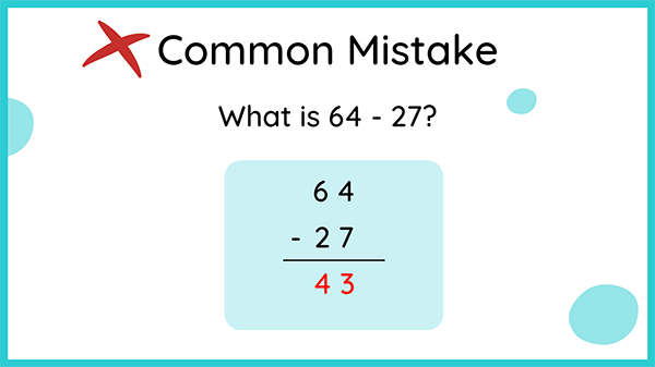 Common 1st Grade Math Mistakes Borrowing Addition subtraction