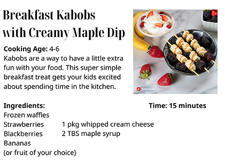 Spark Math in the kitchen Breakfast kabobs!