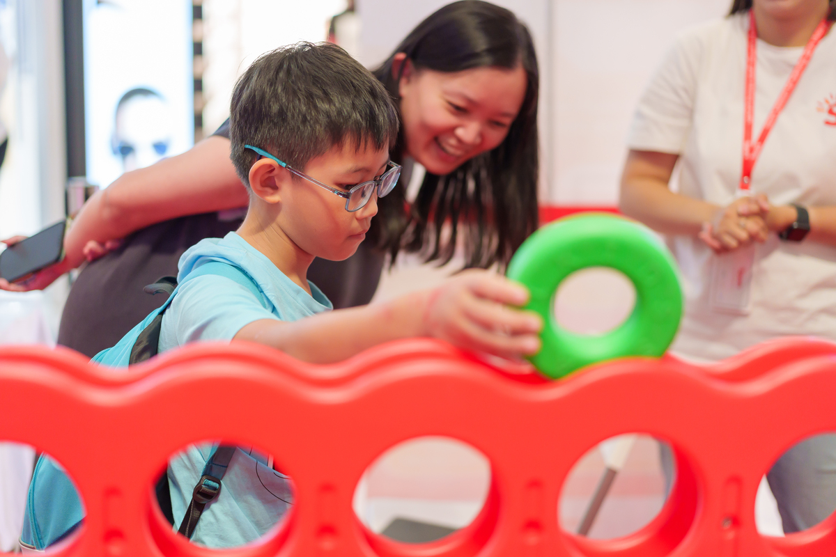 Children's Day Celebration playing giant Connect 4