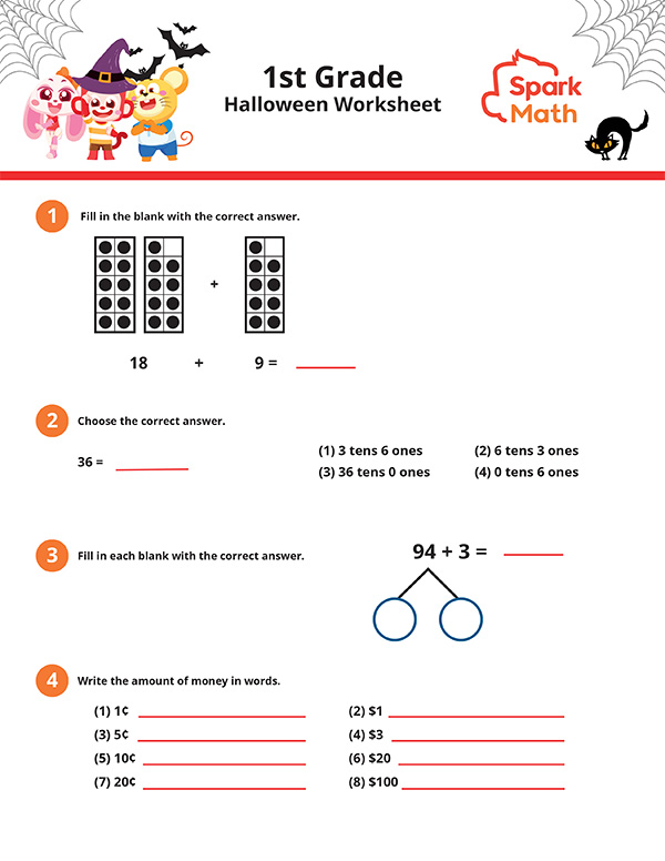 Free 1st Grade Math Worksheets Spark Education