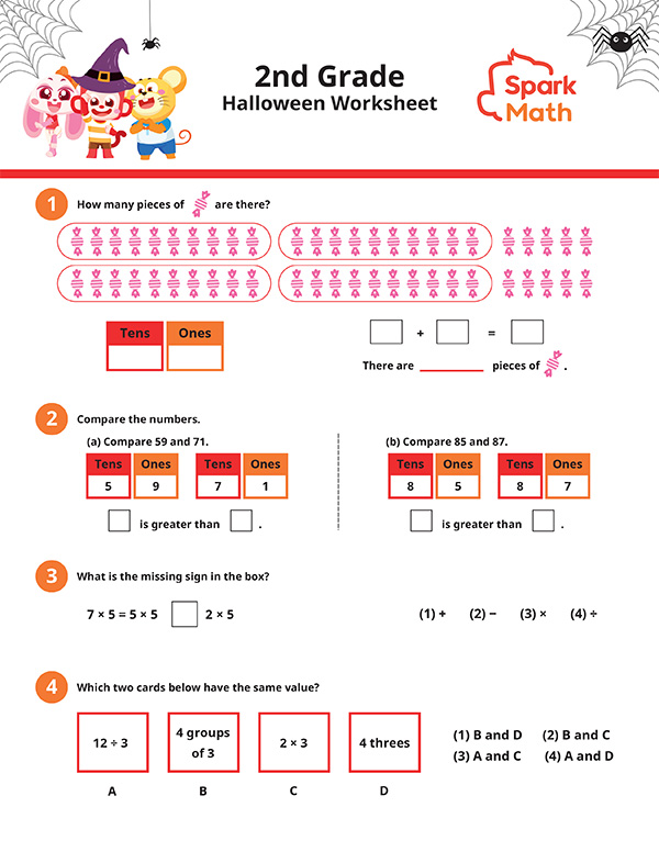 Free 2nd Grade Math Worksheets Spark Education Halloween