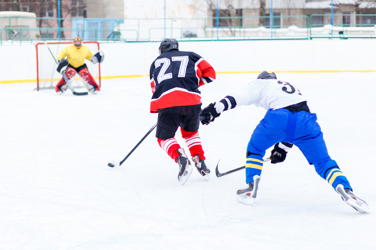 Ice Hockey and Math Offensive Hockey Math offensive hockey player trying to score