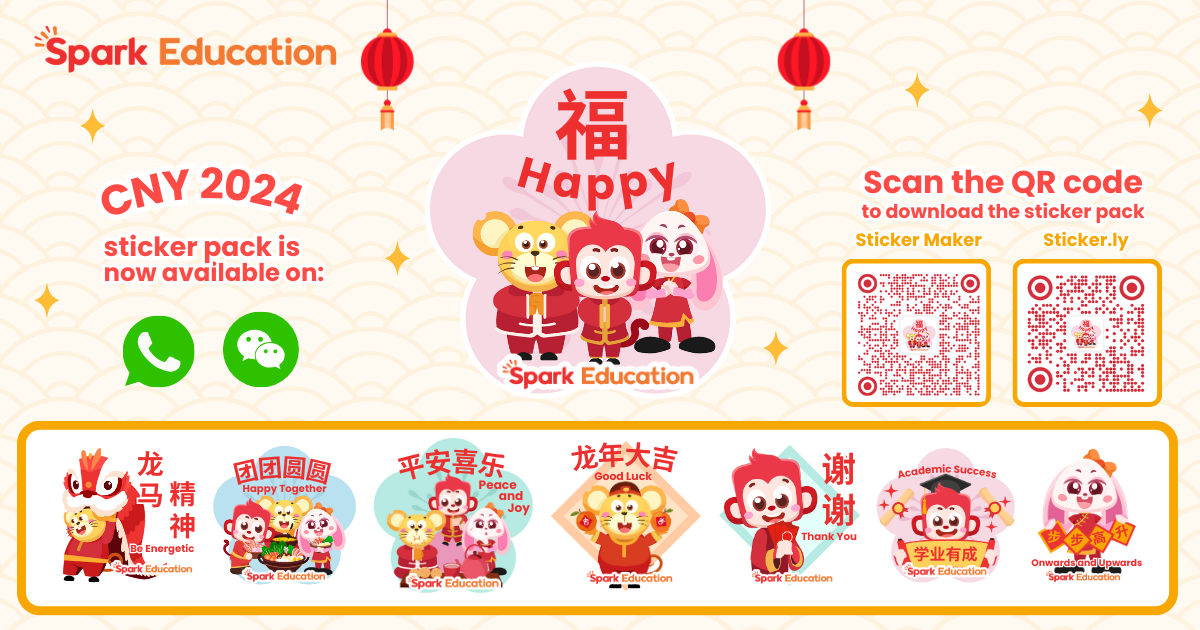 CNY 2024 Sticker Pack: Success and Great Luck in the Year of Dragon with Spark