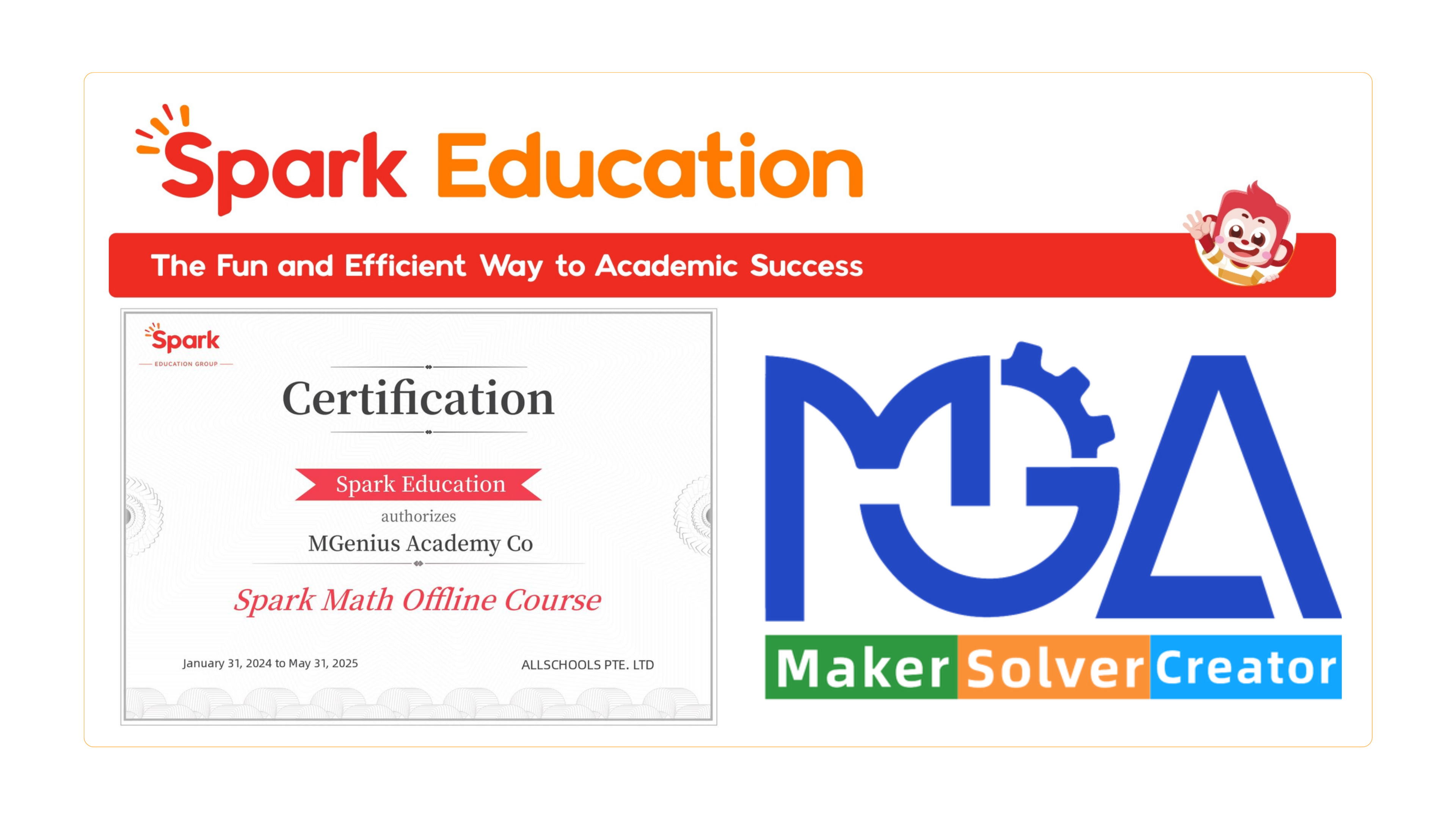 Spark Education authorizes MGenius Academy to integrate Spark Math