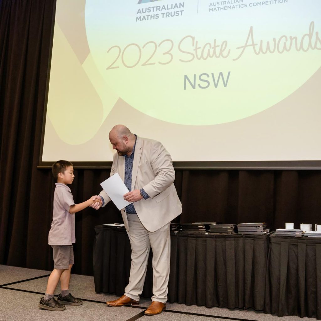 Sean winning Australian AMC award after learning with Spark Math