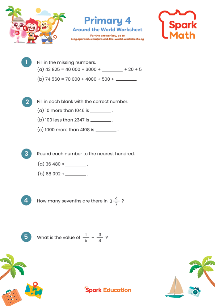 Free Travel Primary 4 Math Worksheets