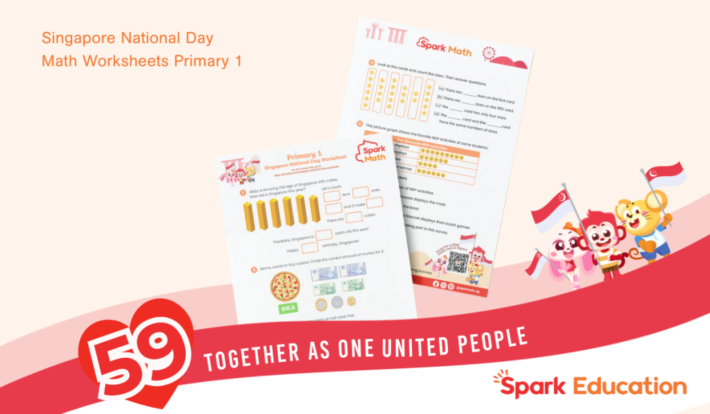 Spark Education Singapore National Day Math Worksheets Primary 1