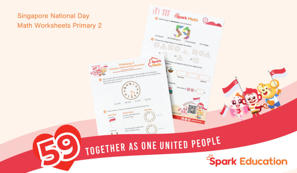 Spark Education Singapore National Day Math Worksheets Primary 2