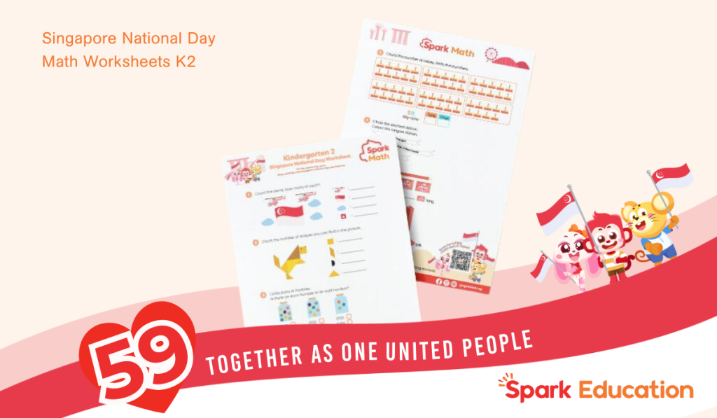 Spark Education Singapore National Day Math Worksheets K2