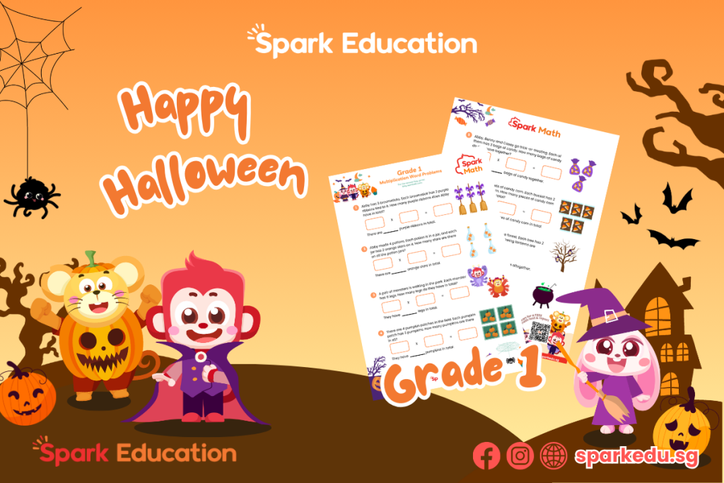 Free Halloween Math Worksheet: 1st Grade Multiplication Word Problems Worksheets